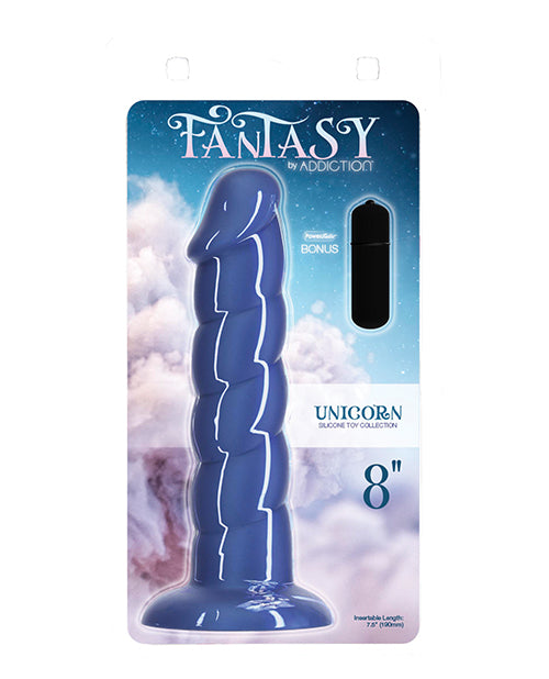 Fantasy Addiction 8" Unicorn Dildo - Blue - Casual Toys