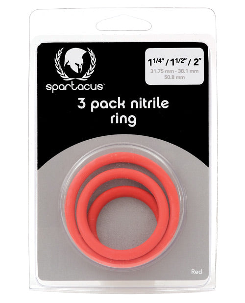 Spartacus Nitrile Cock Ring Set - Pack Of 3 - Casual Toys
