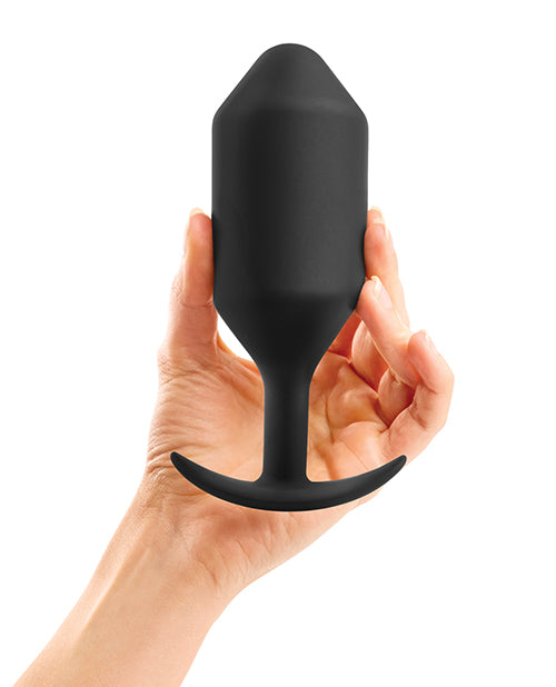 B-vibe Weighted Snug Plug 6 - 515 G Black - Casual Toys