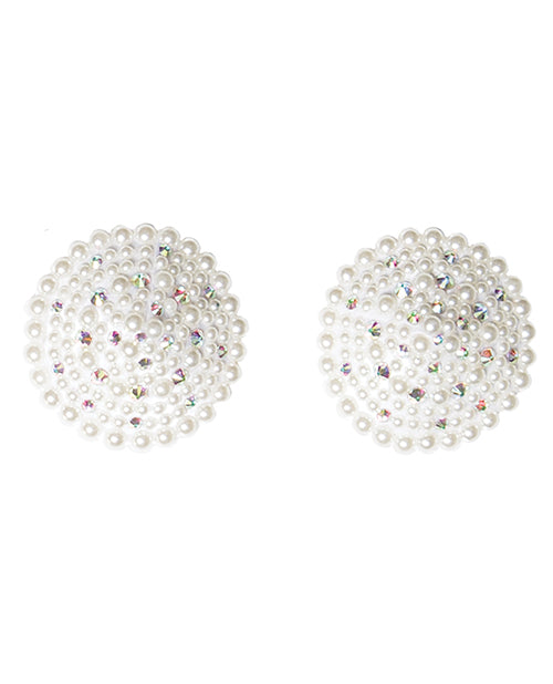 Pearl & Rhinestones Round Reusable Pasties - White O-s - Casual Toys