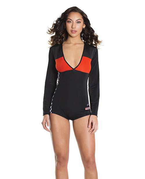 Fashion Stretch Knit Race Car Romper Black-red O-s - Casual Toys