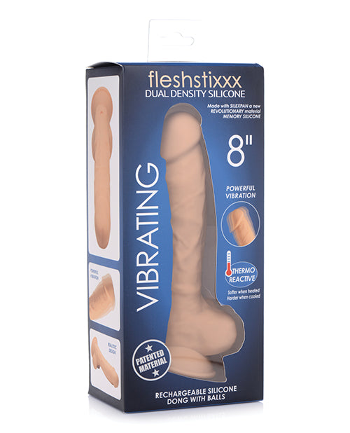 Curve Novelties Fleshstixxx 8" Vibrating Silicone Dildo W/balls - Casual Toys