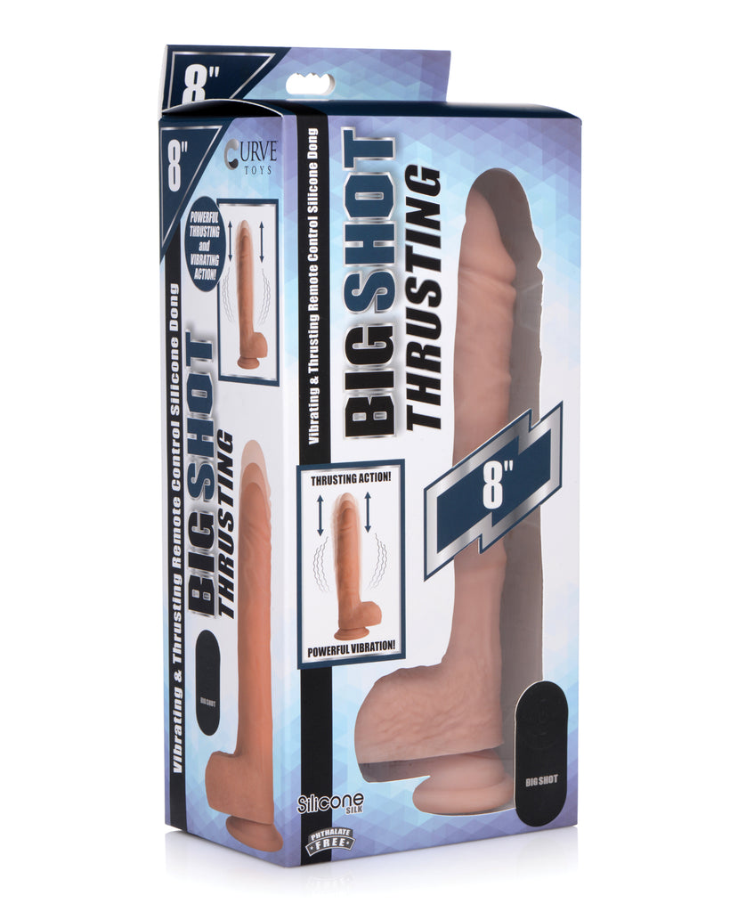 Curve Novelties Big Shot Thrusting Dildo W/remote Control - Flesh - Casual Toys