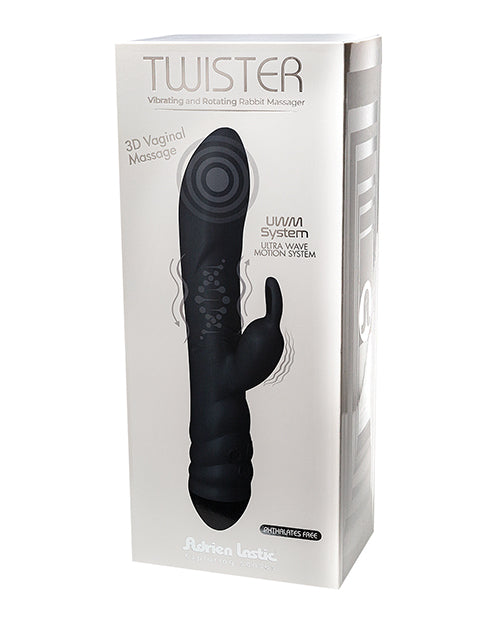 Adrien Lastic Twister Clitoral Sucker & Vibrating Rabbit - Black