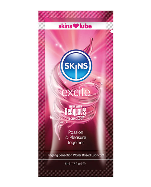 Skins Excite Water Based Lubricant - 5 Ml Foil - Casual Toys