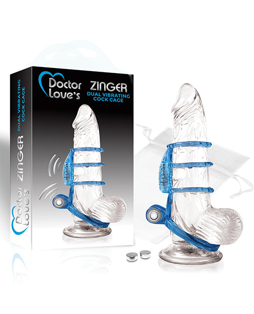 Doctor Love's Zinger Dual Vibrating Cock Cage - Casual Toys