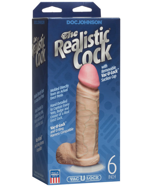 "6"" Realistic Cock W/balls" - Casual Toys