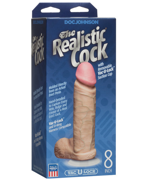 "8"" Realistic Cock W/balls" - Casual Toys