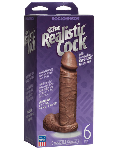 "6"" Realistic Cock W/balls" - Casual Toys