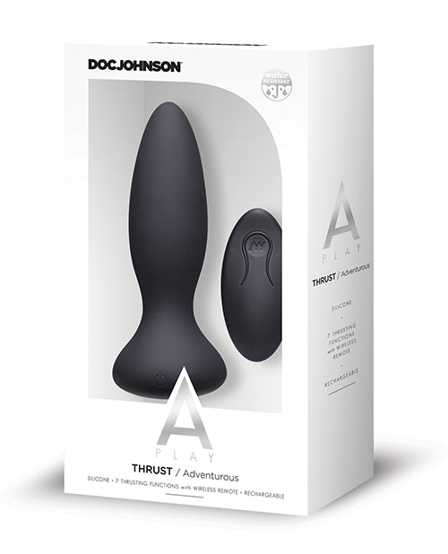 A Play Thrust Adventurous Rechargeable Silicone Anal Plug W/remote - Casual Toys