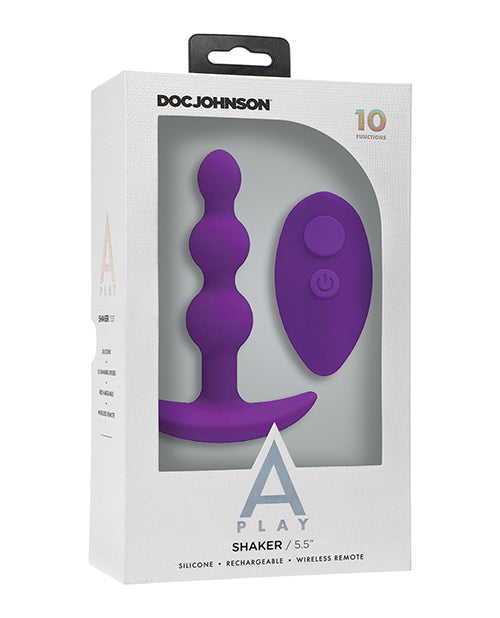 A Play Shaker Rechargeable Silicone Anal Plug W/remote - Casual Toys