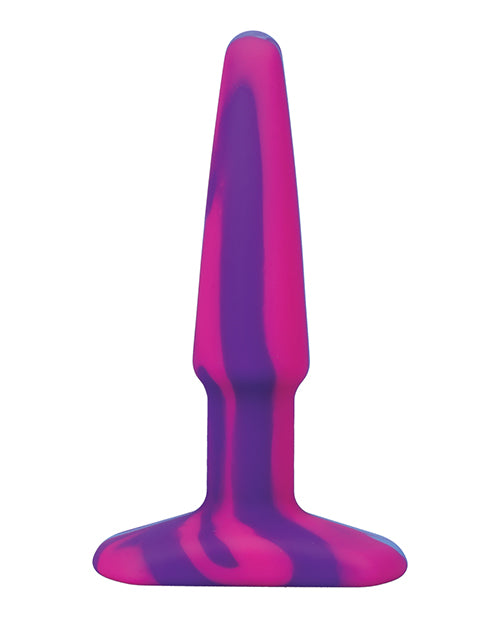 A Play 5" Groovy Silicone Anal Plug - Multicolor-yellow