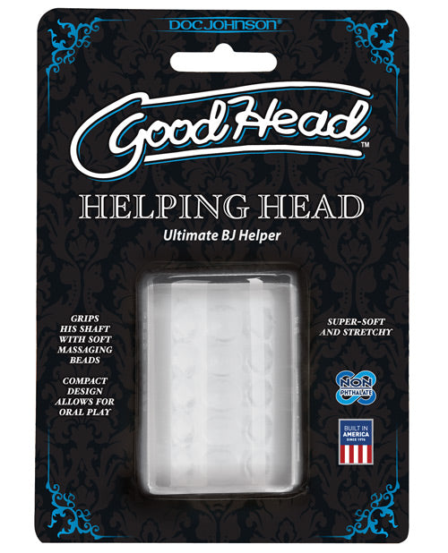 Good Head Helping Head Ultimate Bj Helper 2" Masturbator - Clear - Casual Toys