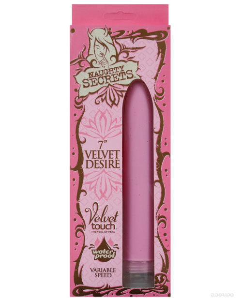Naughty Secret 7" Velvet Desire Waterproof Vibe - Pink - Casual Toys