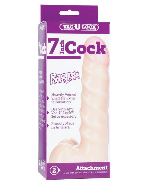 Vac-u-lock 7" Raging Hard On Realistic Cock - White - Casual Toys