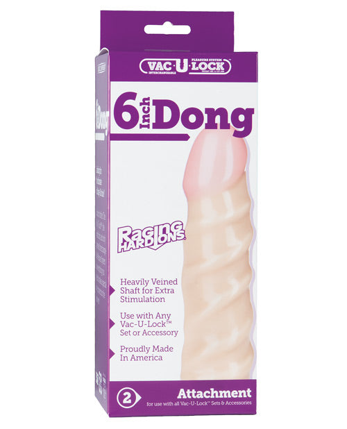 Vac-u-lock 6" Raging Hard On Realistic Dong - White - Casual Toys