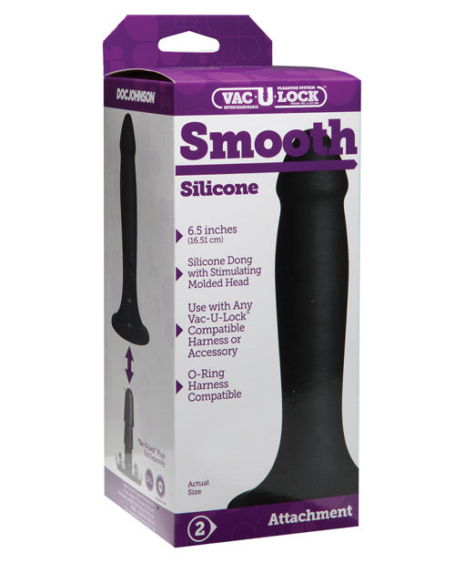 Vac-u-lock Smooth Silicone Dong - Black - Casual Toys