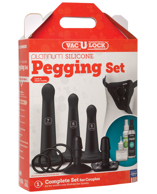 Vac-u-lock Silicone Pegging Set - Black - Casual Toys