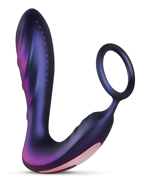 Hueman Black Hole Anal Vibrator W-cock Ring - Purple - Casual Toys