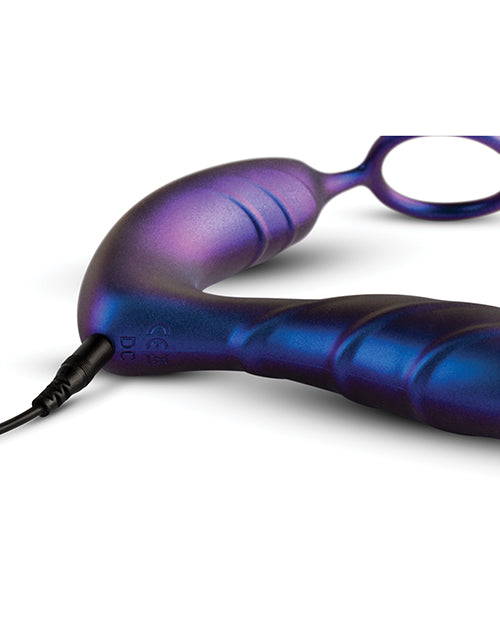 Hueman Black Hole Anal Vibrator W-cock Ring - Purple - Casual Toys