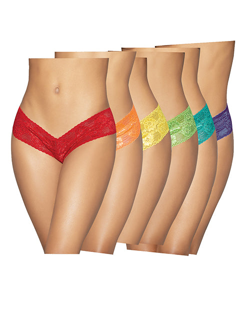 6 Pc Low Rise Neon Pride Panty Pack Asst. Colors O-s - Casual Toys