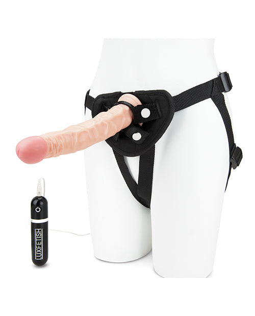 Lux Fetish 8.5" Realistic Vibrating Dildo W-strap On Harness Set - Casual Toys