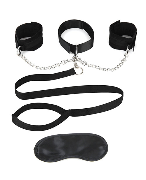 Lux Fetish Collar Cuffs & Leash Set - Removable - Casual Toys