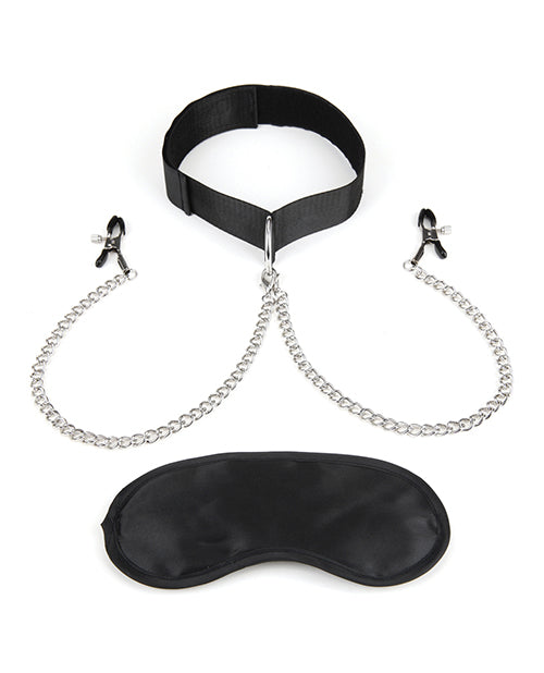 Lux Fetish Collar & Nipple Clamps W-adjustable Pressure Clamps - Casual Toys