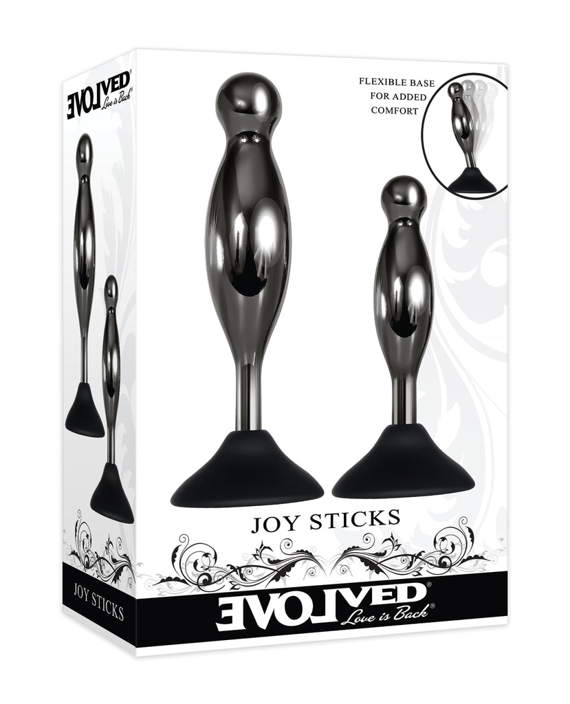 Evolved Joy Sticks 2 Pc Plug Set - Black-chrome - Casual Toys