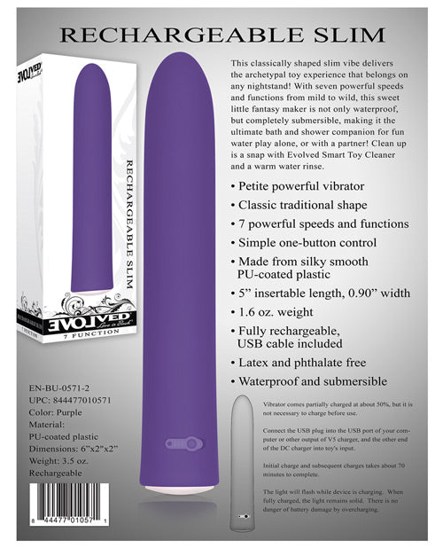 Evolved Love Is Back Rechargeable Slim - Purple - Casual Toys