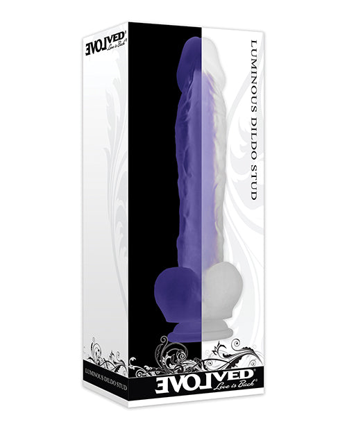 Evolved Luminous Dildo Stud Non Vibrating - Purple - Casual Toys
