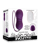 Evolved Eager Egg Vibrating & Thrusting Egg W-remote - Purple