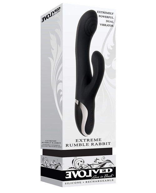 Evolved Extreme Rumble Rabbit Dual Stim Rechargeable - Black - Casual Toys