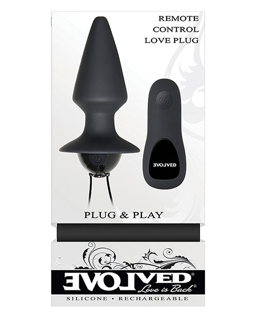 Evolved Plug & Play Remote Anal Plug - Black - Casual Toys