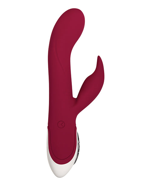 Evolved Inflatable Bunny Dual Stim Rechargeable - Burgundy - Casual Toys