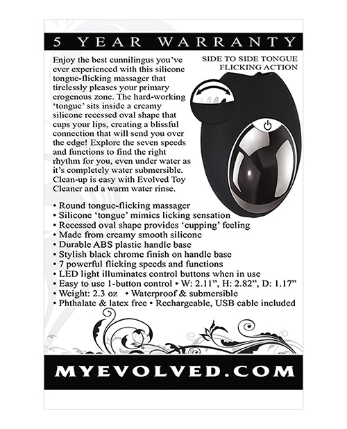 Evolved Lickity Slit Oral Massager - Black - Casual Toys