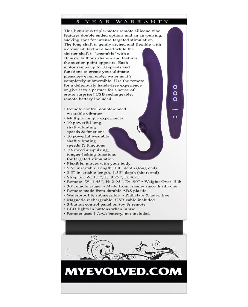 Evolved 2 Become 1 Strapless Strap On - Purple - Casual Toys