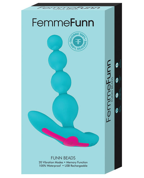 Femme Funn Beads Vibrating Anal Beads - Turquoise - Casual Toys
