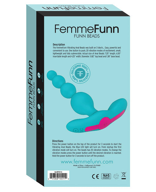 Femme Funn Beads Vibrating Anal Beads - Turquoise - Casual Toys