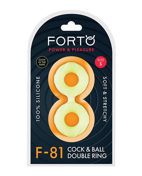 Forto F-81 44mm Double Ring Liquid Silicone Cock Ring - Glow In The Dark - Casual Toys