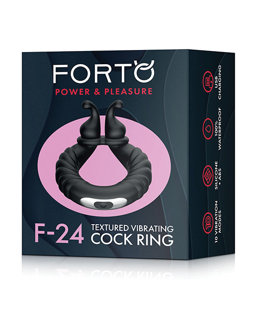 Forto F-24 Textured Vibrating Cock Ring - Casual Toys
