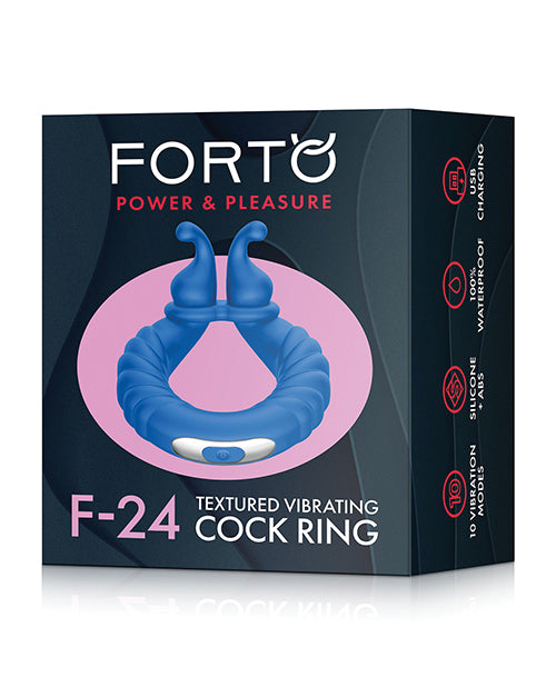 Forto F-24 Textured Vibrating Cock Ring - Casual Toys