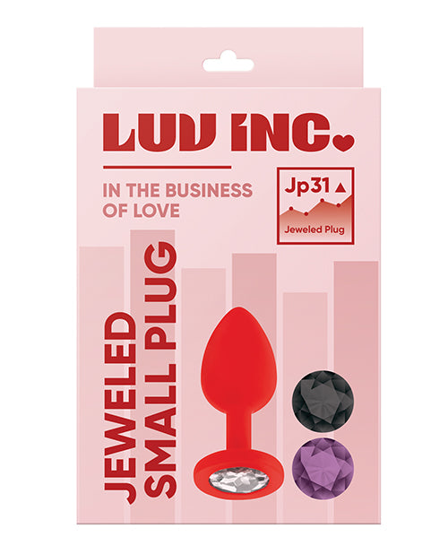 Luv Inc. Jeweled Silicone Butt Plug W/three Stones