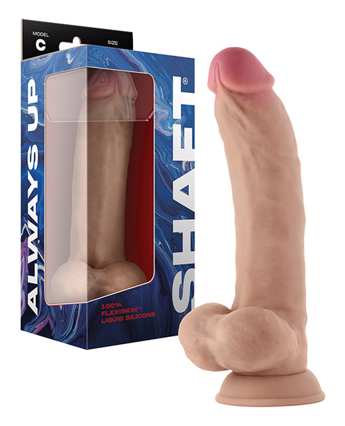Shaft Model C Flexskin Liquid Silicone 9.5" Curved Dong W/balls - Casual Toys