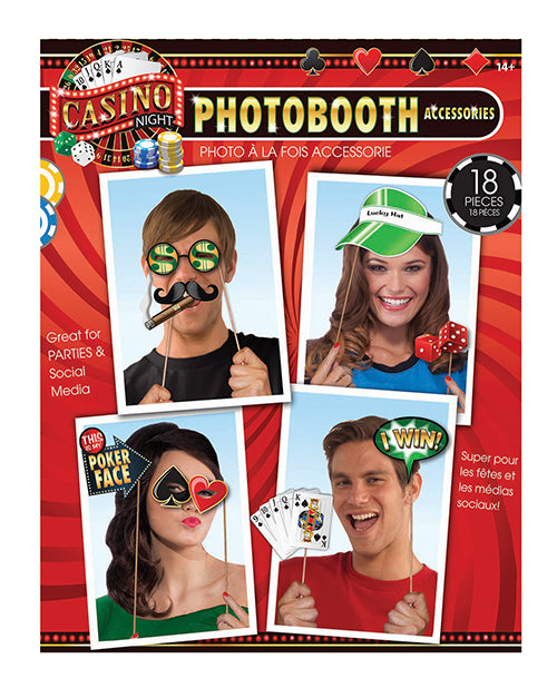 Casino Photo Booth Prop Kit - Set Of 18 Pc - Casual Toys