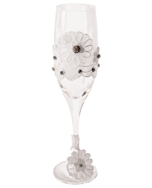 Bride To Be Champagne Glass  W-white Lace Trim - Casual Toys