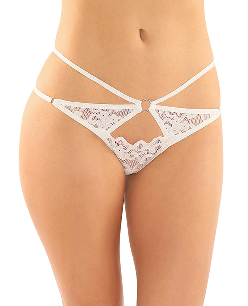 Jasmine Strappy Lace Thong W/front Keyhole Cut Out - Casual Toys