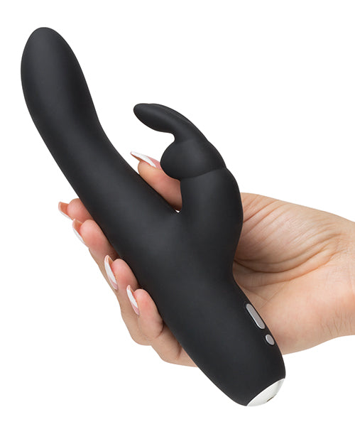 Fifty Shades Of Grey Greedy Girl Rechargeable Slimline Rabbit Vibrator - Black - Casual Toys