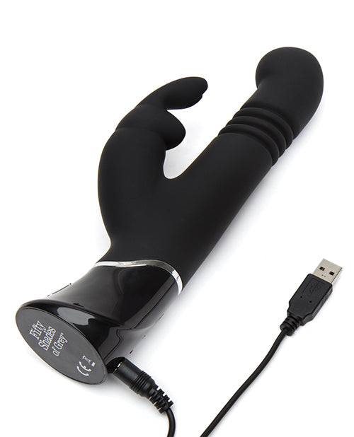 Fifty Shades Of Grey Greedy Girl Rechargeable Thrusting G Spot Rabbit Vibrator - Black - Casual Toys