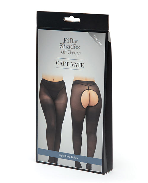 Fifty Shades Of Grey Captivate Spanking Tights - Black One Size - Casual Toys